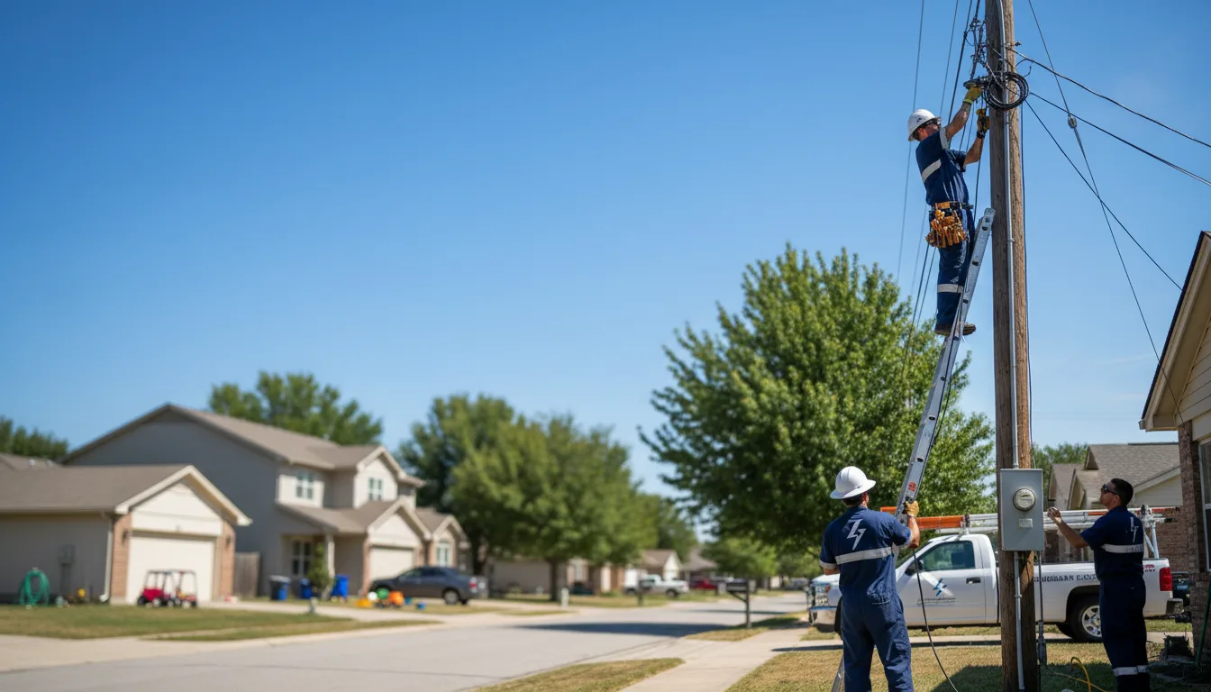 Residential electrician providing installation services in Simms, TX
